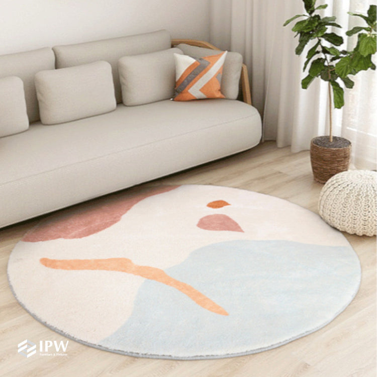 Cozy Living Round Floor Rug - Colours