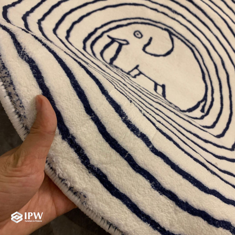 Cozy Living Round Floor Rug - Elephant