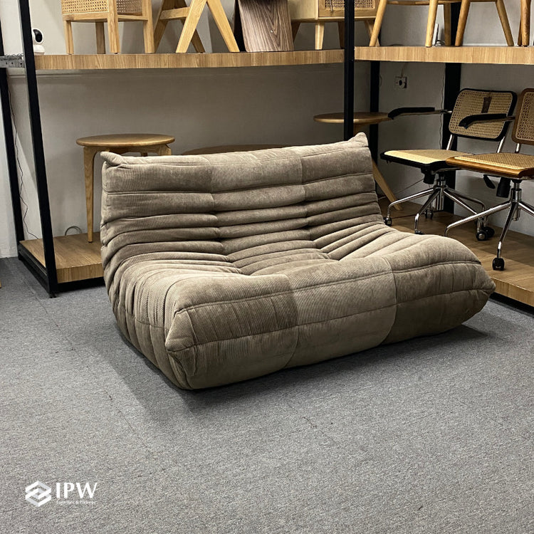 Togo Love Seat (Taupe Corduroy)