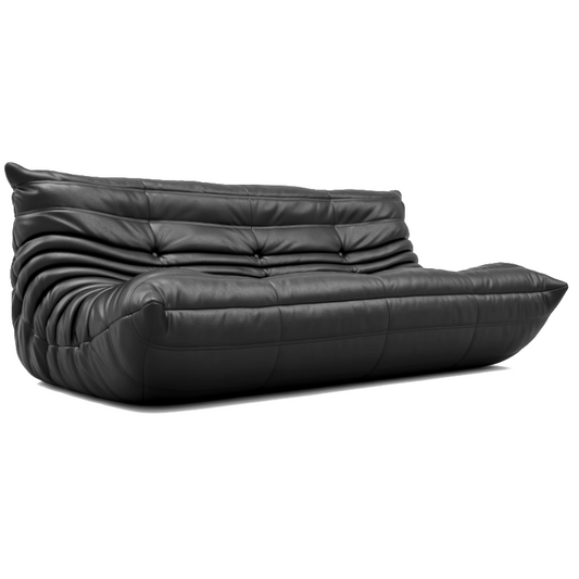 Togo Sofa (Black Leather)