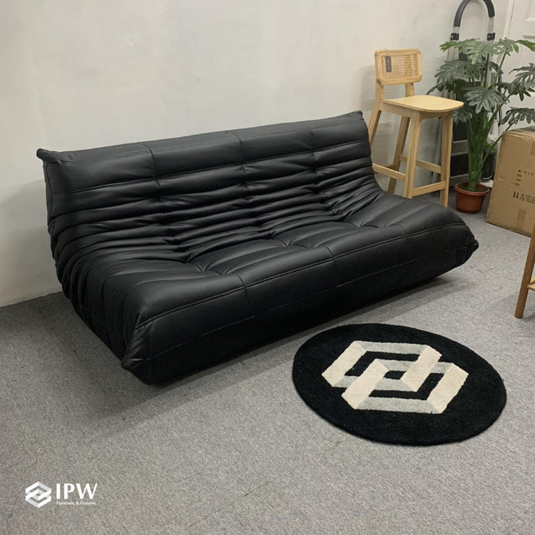 Togo Sofa (Black Leather)