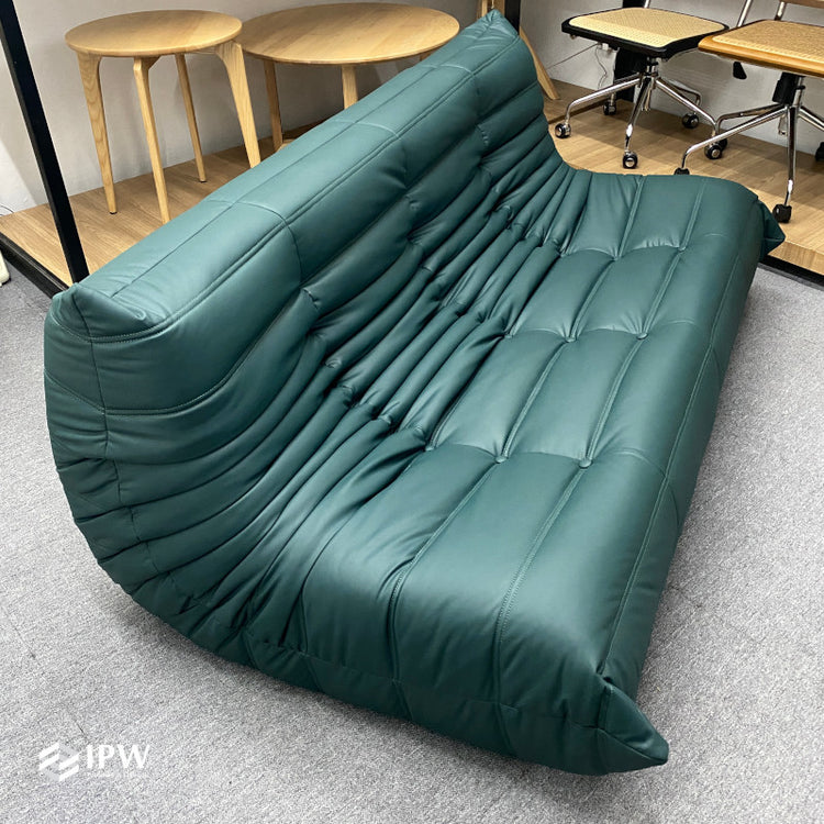 Togo Sofa (Dark Green Leather)