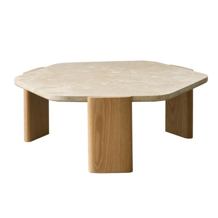 Travertine Coffee Table (Wood)