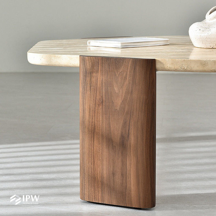 Travertine Coffee Table (Walnut)